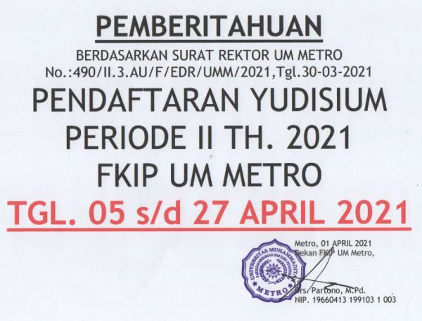 PENDATARAN YUDISIUM ANGKATAN II TAHUN 2021