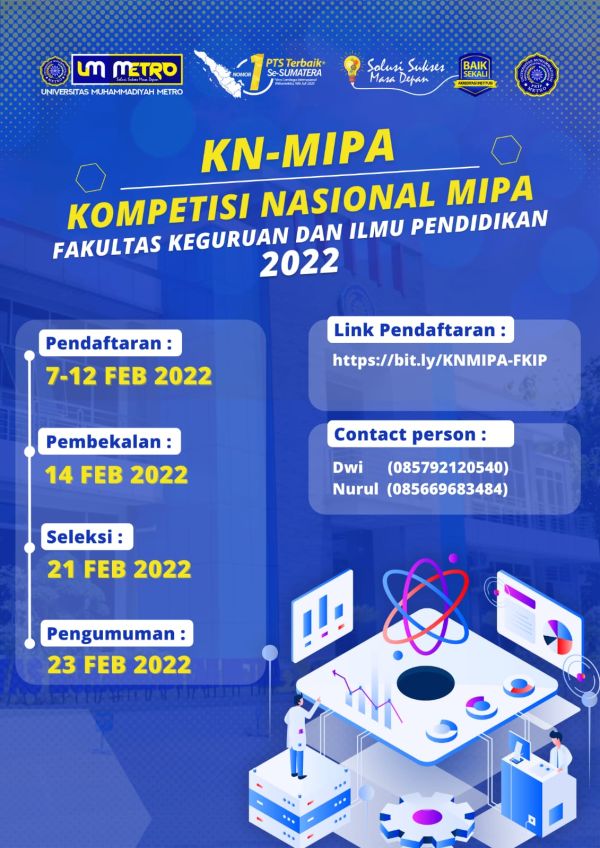Seleksi Mahasiswa Calon Peserta Kompetisi Nasional MIPA (KN-MIPA)  FKIP UM Metro T.A. 2021/2022
