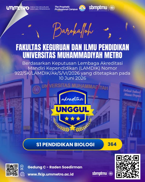S1 Pendidikan Biologi UM Metro Resmi Raih Akreditasi UNGGUL