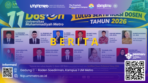 Lulus 100%! 4 Dosen FKIP UM Metro Sukses Sertifikasi 2026